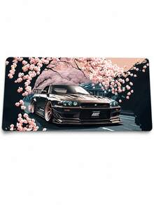 XXL Extra Large Cherry Blossom Racing Car Anime Mouse Pad, Japanese Racing Style Extended Desk Mat, High-Density Smooth Fabric Surface, Non-Slip Rubber Base, Waterproof And Anti-Curling, Gamer Gift, Graduation & New Year Gift, Suitable For E-Sports Room, Office, Study Desk, Computer Mouse Pad, Keyboard & Mouse Protector - View 6