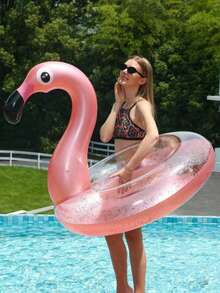Thickened & Oversized Adult Flamingo Inflatable Swim Ring, Unicorn Inflatable Swim Ring, Floating Raft, Sitting Adult Swim Ring - Multicolor - View 2