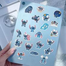 100PCS Disney Cartoon Stitch 2 Alien Curly Stickers, Waterproof Decorative Decals For Laptop, Phone Case, Mobile, Draft, Label, Organizer, Craft, Notebook, Stamp, Reading, Book, School Supplies - Stitch Stickers - View 6