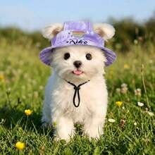 Customizable Pet Sun Hat With Name, Summer Open-Ear Sun Protection Hat For Dogs, Cute Sun Hat For Small Dogs And Cats, Available In 4 Colors, Pet Outdoor Photo Accessory - Pink Hat - View 11