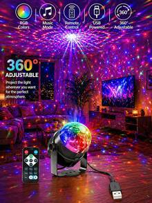 Disco Ball DJ Light, Party Light, RGB Rotating Stage Strobe Light, Suitable For Christmas, Wedding, Bar, Cafe And Store Display Atmosphere Decoration Light, Suitable For Graduation, Birthday, Wedding, Summer Bar Decoration - Multi-color light - View 10