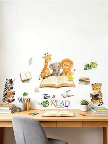Watercolor Forest Animal Gathering, Children's Room, Kindergarten, Home Decor, Wardrobe, Wall Decoration, Wall Stickers. - Multicolor - View 8