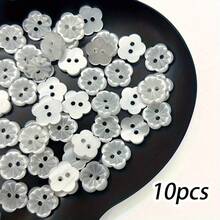 1/10/20/30pcs Flower Design Buttons, White ABS Shaped DIY Sewing Buttons, Elegant White Resin Flower Buttons - Dual Hole Craft, Scrapbooking, Clothing Repair And Addition, 2-Hole Easy To Install, DIY Handmade Decorative Beads - Multicolor - View 12