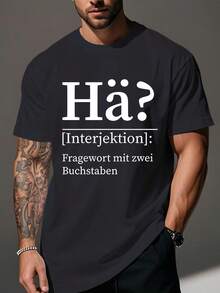 Camiseta plisada alemana divertida para hombre de talla - Negro - Ver 4