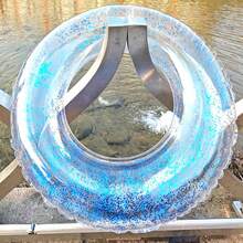 Inflatable Swim Ring, Transparent, Cute, Thickened Underarm Design, Large Adult Buoyancy Swim Ring, Pool Inflatable Toy, Beach Essential, Pool Float - Multicolor - View 7
