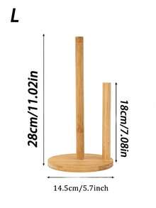 Soporte vertical de papel de cocina de madera, estante de papel de cocina de bambú - Dispensador de rollo de papel para cocina y comedor - Multicolor - Ver 9