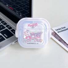 三麗鷗 Kuromi 茶會 AirPods 保護殼 可愛透明防震殼 附旋轉支架 適用於 AirPods 1/2/3/4 與 Pro/Pro 2 代 新 AirPods Pro 3 聖誕襪填充禮物 送女友 - transparent - 查看 4