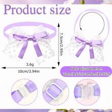 8/20pcs Pet Dog Grooming Bows, Cat & Dog Daily Decoration Lace Bows, Cute Adjustable Dog Collar Bows - Multicolor - View 3