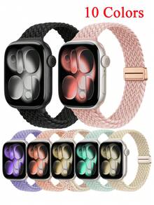 40mm 41mm 42mm 38mm 44mm 45mm 46mm 纖細彈性尼龍編織磁吸錶帶，適合男女使用，相容 Series 11 10 9 8 7 6 5 4 3 SE 2 1 - 42/44/45/46/49mm - 查看 1