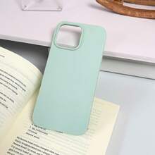 Pure Cyan Perfect TPU Hybrid Liquid Silicone Phone Case - Anti-Yellowing & Soft Protection, Compatible With IPhone - Mint Green - View 3