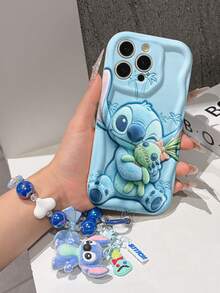 Disney Has Authorized, Phone Case - Chain Set, The Stitch Lilo & Stitch 3D Phone Case Plus A Silicone 3D Stitch Bracelet With Metallic Ring Removable Bracelet, Stitch And Angel Pattern, Compatible With Iphone17/16/15/14/13/12/11/XS/XR/X Plus Pro Max, A Stylish Cartoon Phone Case, The Perfect Gift Choice, Phone Protection, Durable Phone Cover, Great Gift For Friends And Family. - trắng - Xem 6