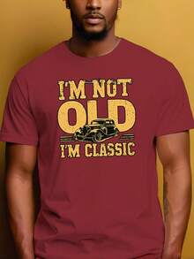 Camiseta de manga corta con cuello redondo, estilo casual de verano, con diseño de coche clásico vintage para hombre. - Blanco - Ver 5