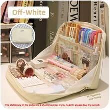 90° Multi-Layer Pencil Case, Student Stationery Organizer, Large Capacity, Sorted And Organized. - Beige - View 1