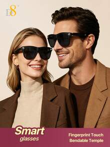 D8 Smart Bluetooth Glasses, Fingerprint Touch Control, Audio Glasses With Music Playback And Hands-Free Calling, Built-In Microphone And Speaker, Voice Control Wireless Earphones, Unisex Fashion Smart Glasses, Compatible With IPhone And Android - View 2