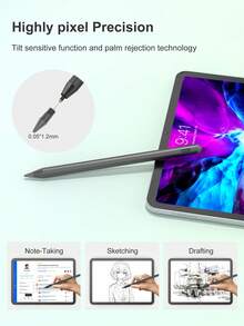 相容 iPad 的觸控筆，支援手掌防誤觸與傾斜感應，90mAh 電池，相容 iPad 第 10 代 10.9 2022、Air 4/5/6/M4、A16 第 11 代 2025、Air 11&13 吋 (M3/M2)、Pro 11/12.9 吋 - 黑色 - 黑色 - 查看 8