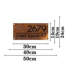 1pc Customized Rusty Metal Address Sign, Outdoor Door Plaque, 2D Printed Faux Rusty Address Plate, Modern Address Sign, Personalized Door Plaque Gift, Iron Material, Wall-Mounted Structure, Customized Welcome Sign | Elegant Door Plaque | Exquisite Design - Multicolor - View 6