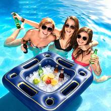 Inflatable Pool Card Table, Water Mahjong Table, Poker Table With Cup Holder, Party Leisure [One Size, Random Color And Style] - Multicolor - View 6