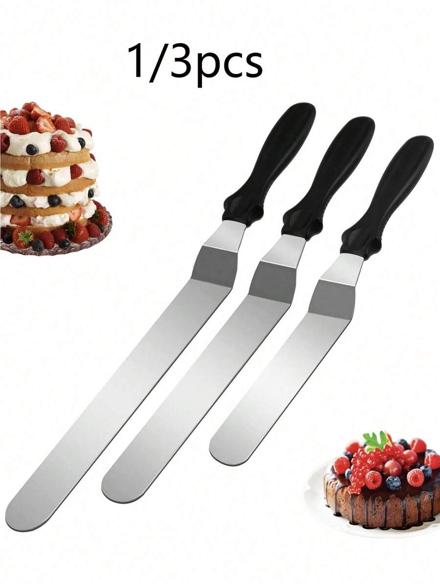 Juego de 3/1 piezas de raspadores para pasteles, raspador de crema de acero inoxidable, utilizado para alisar pasteles - herramientas de decoración de pasteles de 6 pulgadas, 8 pulgadas, 10 pulgadas, temporada de regreso a clases