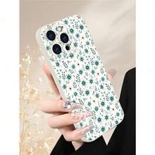 1PC, Cute Mint Green Tiny Ditsy Floral Flower Leaf Aesthetic White Pattern Phone Case, Suitable For 17/16/15/14/13/12/11 (Pro/Pro Max)And Galaxy S26/S25/S24 Plus/S23/S22/S21 Ultra, It Features A Classic Creative Design With TPU Material For Camera Shock Protection, Creative And Stylish Design, Suitable For Men And Women, A Gift For Friends, Family, Boyfriend, Girlfriend - Weiss - Übersicht 6