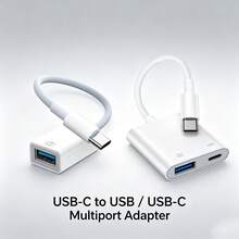 1個 Type C 公轉 USB 母 OTG 充電線 相機記憶卡隨身碟適用 17/16 Pro Max/16 Pro/16 Plus/16/15 系列 J 插即用轉接充電接頭 - 查看 1
