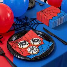 20/40/60Pcs Spider Wed Party Paper Napkins Disposable Red Blue Party Napkins For Spider Theme Birthday Party Decorations - Spider - View 5