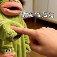Funny Monster Wearable Blanket Hoodie, Oversized Soft Warm Cozy Pullover Loungewear,  One Size For Women Men Halloween Costume For Home Party - Multicolor - View 6