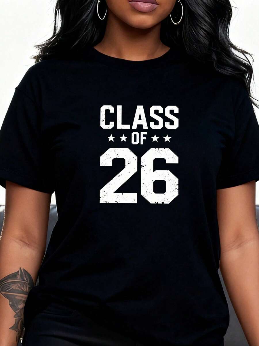 Graduation T-Shirt Class Of 2026, Fun Gift For Senior Students-1 - Black 2 - View 1
