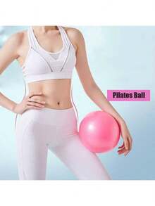1pc Mini Pilates Yoga Ball, Home Stability Small Curved Board, Soft And Comfortable, Comes With Inflatable Straw, Can Improve Balance Ability, Size 9.8 Inches - Pink - View 9