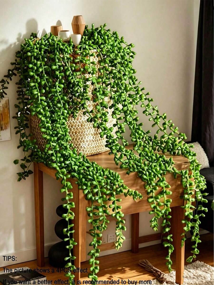 1/2 件人造吊掛盆栽植物、牆掛架，適用於室內、室外、客廳層架、居家、花園、牆面、臥室、陽台，春季、夏季、全年裝飾，母親節禮物裝飾、畢業禮物、DIY、花環、節日裝飾