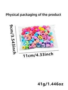 120pcs Cute Candy Color Plastic Hair Beads Hair Clips Summer Hair Accessories Braiding Jewelry Suitable For Parties - Mixed color - View 8