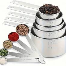 5pcs/10pcs Stainless Steel Measuring Cup And Spoon Set, 5pcs Measuring Spoons + 5pcs Measuring Cups, Stackable Stainless Steel Measuring Cups And Spoons, Coffee Spoon, With Markings For Dry And Wet Ingredients, Cooking, Baking, Coffee, Dishwasher - Kitchen Tools For Cooking And Baking, Kitchen Supplies, Baking Tools - Silver - View 15