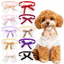 8/20pcs Pet Dog Grooming Bows, Cat & Dog Daily Decoration Lace Bows, Cute Adjustable Dog Collar Bows - Multicolor - View 5