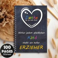 1pc Humorous German Theme Teacher Appreciation Spiral Notebook, Educator Travel Journal & Planner, Suitable For Learning & Positive Campus Office Supplies, Perfect Back To School Gift, Student Notebook, Study Notebook - F - View 6