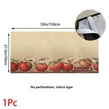 1pc, Home Decor, Red Apple Theme Pattern Printed Table Skirt, Kitchen Small Curtain, Kitchen Cabinet Cover, With Curtain Holes, Easy To Hang, Rectangular, Machine Woven, Machine Washable, Kitchen Decoration And Accessories, Perfect For Kitchen Cabinets And Home Decor - Multicolor - View 18