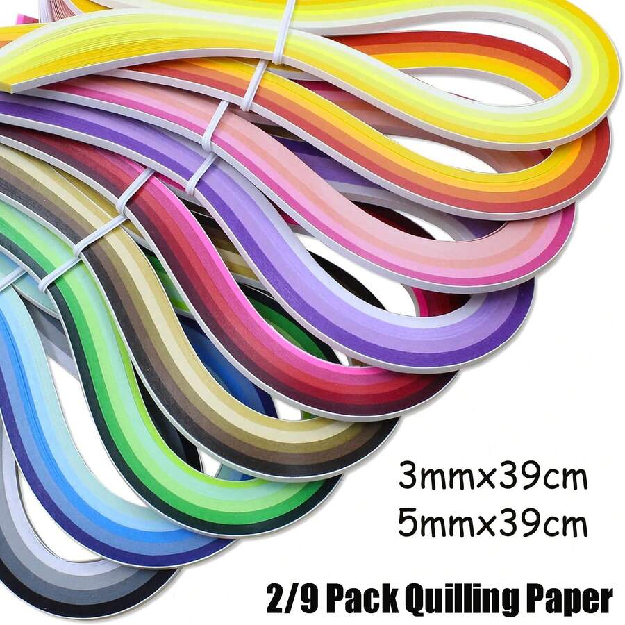 200/900 Strips Quilling Paper Set 39cm Mixed Color Decoration Gift Gradient Craft Paper 3/5mm