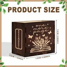 Wooden Open Bookmark Pencil Storage Box, Compact Portable Stationery Box, Practical Gift For Students And Teachers, Artistic Bookmark Organizer And Display Box, Suitable For Office, Home And School - Coffee Brown - View 8