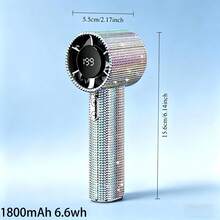 鑽石款手持迷你風扇 1800mAh 6.6wh 精緻長續航 鑽石款手持迷你風扇 精緻長續航 USB充電式渦輪風扇 - 多色 - 查看 4