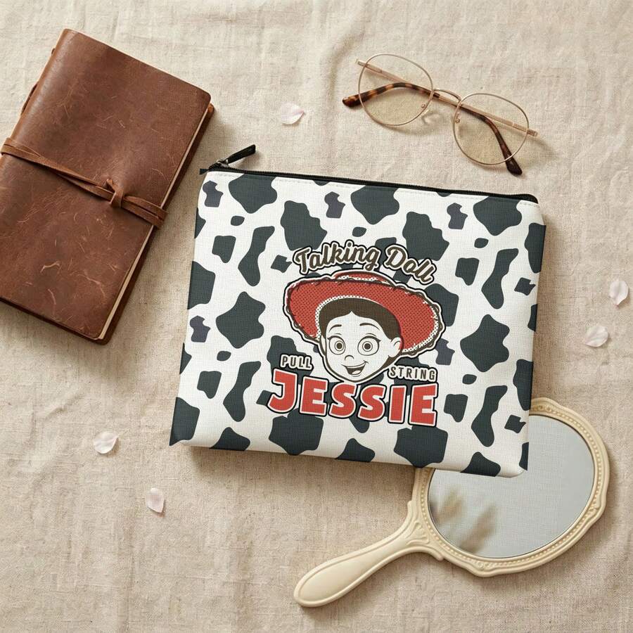 Disney Toy Story Jessie Canvas Organizer Pouch, Playful Western Cowgirl Design, Versatile Bag For Daily Makeup & Toiletries - 10 X 8.1 Inches - View 1