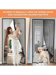 1pc Magnetic Soft Mesh Door Curtain, Suitable For Doors And Windows, Magnetic Automatic Closing Mosquito Net Door, Breathable Invisible Mesh Screen To Block Mosquitoes And Dust, With Magnetic Fasteners For Easy Ventilation - Multicolor - View 2