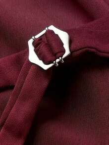 Men's Formal Vest, 1 Piece Slim Fit Suit Waistcoat, Professional Attire Matching - Burgundy - View 5