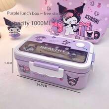 1 buah Kotak Makan Siang DIY Sanrio Hello Kitty dan Kuromi dengan Sekat, Kotak Makan Siang Dua Lapis untuk Pelajar, Kotak Makan Siang Kantor, Kotak Makan Siang Berinsulasi Isi Air, Kotak Makan Siang Portabel Kapasitas Besar, Mudah Dibawa, Kotak Makan Siang dengan Sekat, Perlengkapan Sekolah untuk Pelajar, Kotak Bento, Kotak Makan Siang, Hadiah Ulang Tahun - MultiWarna - View 5