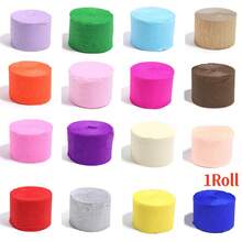 1pc 50cm Wide Colorful Crinkle Paper Roll, 2.5m Long Balloon Ribbon, For Party/Celebration Decor, DIY Paper Flower, Streamer, Ribbon Dance Props, Photography Backdrop, Fresh Flower Gift Packaging - Multicolor - View 2