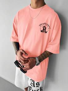 Camiseta Deportiva Casual de Manga Corta con Estampado de Letras para Hombre - Blanco - Ver 11