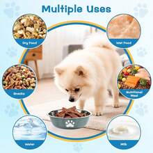 1pc Stainless Steel Pet Bowl, Dog Food Bowl, Cat Bowl, Anti-Slip Water Bowl, Pet Anti-Slip Anti-Fall Drinking Bowl, Suitable For Medium Dogs, Small Dogs And Kittens, Portable And Practical, Great Gift For Pets - Multicolor - View 4
