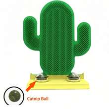 2pcs New Cat Toys Self-Amusing Cat Ball Cat Scratcher & Teaser Toy Pet Supplies/Cactus Cat Grooming Brush Corner Wall-Mounted Cat Massager & Face Rubbing Tool For Removing Floating Hair - Multicolor - View 14