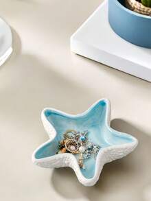 1pc Multifunctional Starfish Ceramic Desktop Ornament, Starfish Ashtray, Home Living Room Bedroom Desktop Decor. Please Note Material And Size - Multicolor - View 7