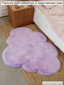 1 buah Karpet Dekoratif Dalam Ruangan Berbentuk Awan Asimetris dari Kain Bulu Kelinci Imitasi Warna Ungu Muda, Lembut, Halus, Mudah Dibersihkan, Nyaman, dan Lucu, Cocok untuk Dekorasi Rumah di Samping Tempat Tidur Kamar Tidur, Samping Sofa Ruang Tamu, Bawah Meja Kopi, Ruang Ganti, Ruang Rias, Ruang Teh, dan Area Lainnya - Mauve Purple - View 14
