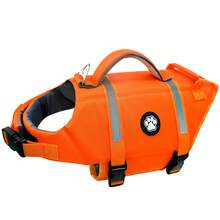 Dog Life Jacket, Lightweight Adjustable Buoyancy Vest With Rescue Handle, High Visibility Reflective Design, Suitable For Small And Medium Dogs Swimming And Boating - Orange - View 9
