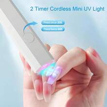 Lámpara de Uñas YIKOOLIN Mini UV para Curado de Uñas de Gel, Lámpara LED para Esmalte de Gel, Secador de Uñas USB para Curado Rápido - Conjunto blanco - Ver 3