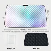 1pc Car Front Windshield Sun Shade, Heat Insulating Sun Curtain, Laser Light-Blocking Sunshade For Car Interior - A - View 2